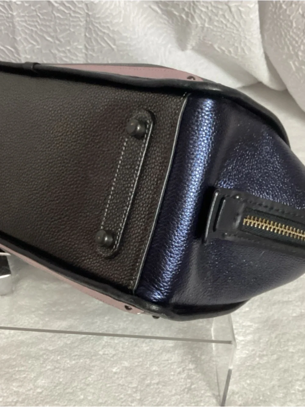 COACH Dreamer 36 Metallic Colorblock Leather Satchel Tote Bag #38842 - Picture 10 of 16